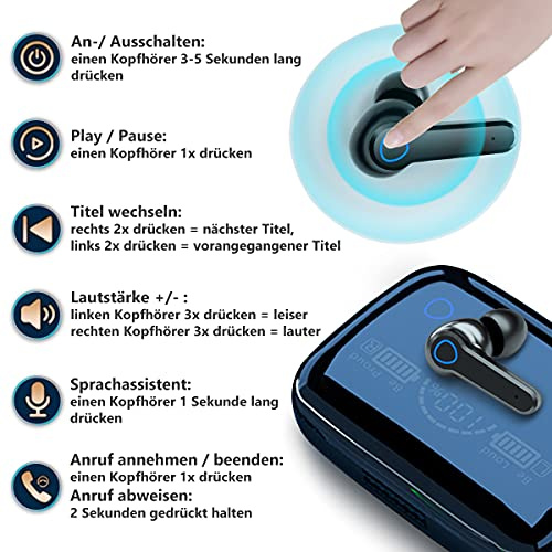 TWS Bluetooth M19 5.1 Kopfhörer In-Ear kompatibel für Samsung Galaxy A32 5G Stereo LED Anzeige Wireless Headset Ladebox