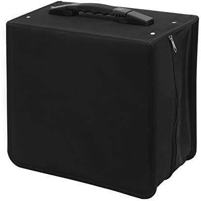 Queiting CD Case Disc Carry Case 500 Disc Capacity Portable Holder Protector CD Organizer Wallet Bag Large with Zipper Closure Oxford DVD Storage (Black)