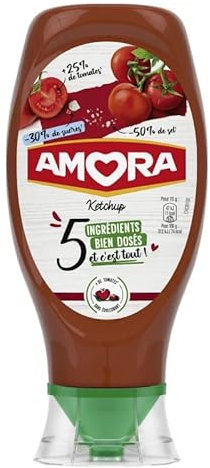 AMORA - Ketchup Nature Top Down 480G - Lot De 4 - Vendu Par Lot