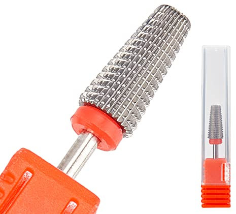 NICENEEDED Carburo para Clavos 5 en 1 Bit, Uso de Rotación Bidireccional para Zurdos Y Diestros, Brocas Profesionales para Uñas de 3/32 pulgada (Plata), Multa)
