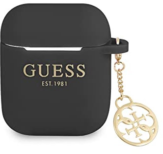 Guess GUA2LSC4EK Hülle für AirPods schwarz Silicone Charm Collection FEA3SILRE rot