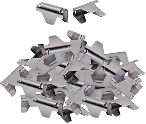 Jikaihong 60 Pack Sofa Spring Repair Kit, Upholstery Stay Wire Clips for Sofa and Chair Spring Repair, Silver Iron Clips, 17mm x 14mm