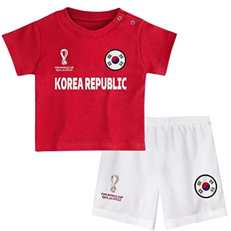 FIFA Unisex Kinder Official World Cup 2022 Tee & Short Set, Toddlers, South Korea, Team Colours, Age 3, Red, Medium