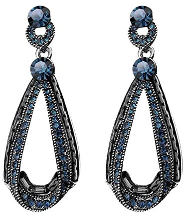 Corkscrew Earrings for Women Retro Water Drop Hollow Rhinestone Earrings Thin Dangle Elegant Retro Rhinestone Earrings Wedding Earrings For Women Silver Earring Packs