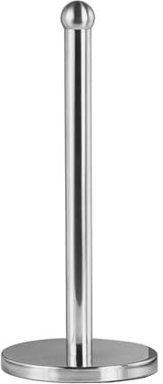Innoteck Essentials Kitchen Paper Towel Holder - Free-Standing, Stable Base, Stainless Steel - Modern Round Design - Vertical Paper Hand Towel Holder for Home, Kitchen, Bathroom, & Office - Chrome