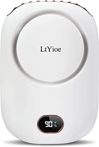 LtYioe Handheld Fan Mini Fans Desk Fan Small Eyelash Fan Rechargeable, Personal Fan Multifunction with Strong Airflow, LED Smart Display and 3 Speed for Desk Home Travel Office Outdoor (White)