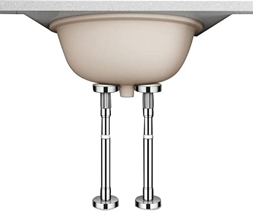 Universal Undermount Sink Installation Kit, Stainless Steel Adjustable Support Sink Legs Punch-Free Sink Repair System Kit for Kitchen Sink (Color : Silver, Size : 35-50cm)