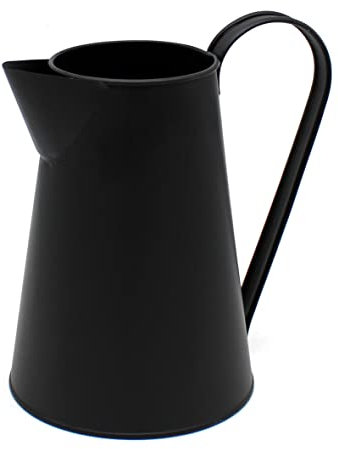CVHOMEDECO. 7 Inch Galvanized Metal Milk Pitcher, Old Rustic Primitive Watering Can Jug Vase for Home and Garden Décor.