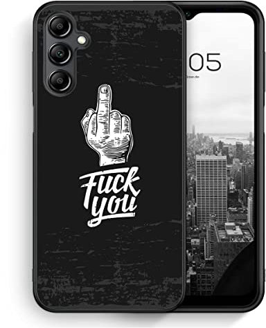 F*ck You Mittelfinger - Silikon Hülle für Samsung Galaxy A54 5G - Spruch Lustige Witzige Humorvolle Komische Spaßige Englische Coole Lässige Freche Gemeine Fiese Schutzhülle Handyhülle Case Cover