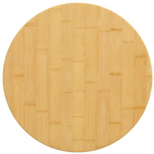 Homgoday Tischplatte aus Bambus, Ø 50 x 2,5 cm, Tischplatte für Restaurant, Esszimmer, Wohnzimmer, Büro, Möbel, Arbeitsplatte, Tischplatte