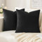 Slozzi 2er Set Samt Kissenbezüge Haushalt Dekokissen Dekorative Kissenhülle Weich Sofakissen für Sofa Schlafzimmer Wohnzimmer 45x45 cm Schwarz