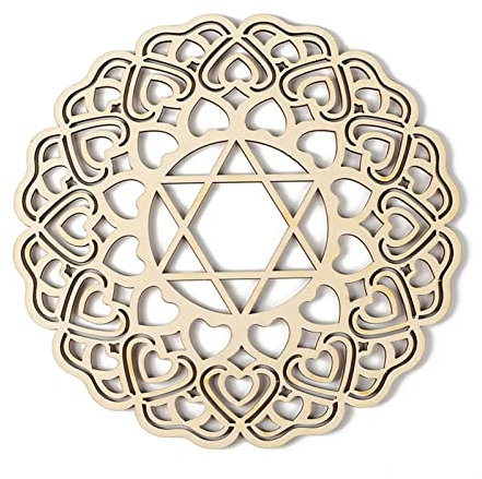 Pomurom Herzchakra Wanddeko, 28CM Heilige Geometrie aus Wandkunst, Grid Board Spirituelle Symbol für Yoga Meditation Zuhause Schlafzimmer Wohnzimmer Wandschmuck Dekoration