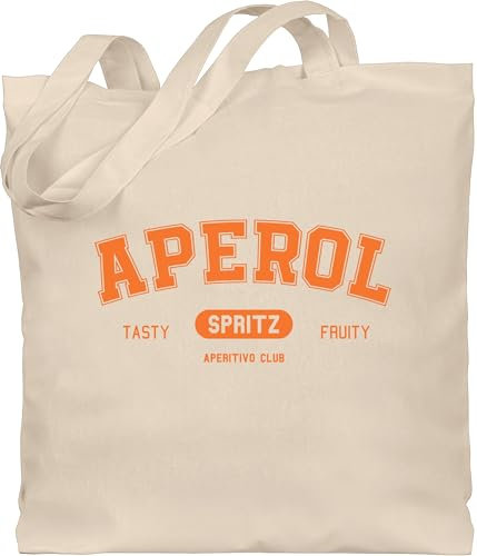 Baumwolltasche - Karneval & Fasching - Taschen - Aperol Spritz Aperitivo Club I - Unisize - Naturweiß - kamellebeutel faschings tasche wurfbeutel karnevals beutel karnevalsbeutel fassenacht