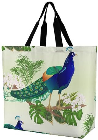 VYJLOO Pfau Damen Shopper Handtasche Schultertasche Umhängetaschen Tragetasche 40x16x40cm