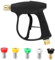 QWORK® Pressure Washer Gun with 5 Nozzle Tips, M22-14 Thread Inlet, 1/4 Inch Quick Connect Adapter, 4000 PSI