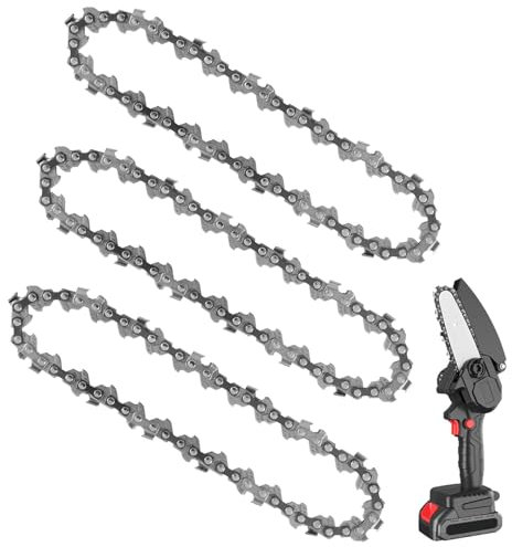3Pcs Mini Chainsaw Chain, 4 Inch/10cm Small Chainsaw Chain Replacement Saw Chain Portable Mini Chainsaw for Tree Trimming Wood Branch Cutting, 28 Drive Links