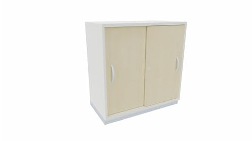 Geramöbel Schiebetürenschrank, 1 Dekor-Einlegeboden, abschließbar, 800x425x768, Ahorn/Weiß
