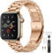 BolYel Compatible con Correa Apple Watch 42mm(Series 10) 41mm 40mm 38mm Metal de Acero Inoxidable Correas para Apple Watch Series 10 9 8 7 SE 6 5 4 3 2 1, Rosas Oro