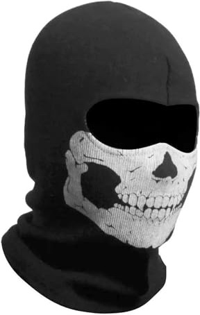 Bettinay Ghost Mask, Skateboard Motorcycle Full Face Skull Balaclava Cosplay Costume, Outdoor Sport Ski Masks for Men Black