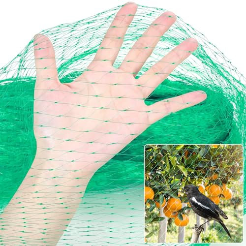 Frogetu Filet Anti Oiseaux 4m×10m, Protection Arbre Fruitier, Vert Jardin Oiseau, Poulailler Pour Protéger Les Plantes et Les Fruits