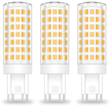 ZHENMING G9 LED Lampe 9W, Ersetzt 75W Halogenlampe, Kein Flimmern, 360° Abstrahlwinkel, Nicht Dimmbar, AC230V, Warmweiß 3000K, 3 Stück