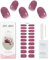 JMEOWIO Gel Nail Stickers Purple Red Semi Cured Gel Nail Strips Wraps UV/LED Nails Art Design Decoration Accessories