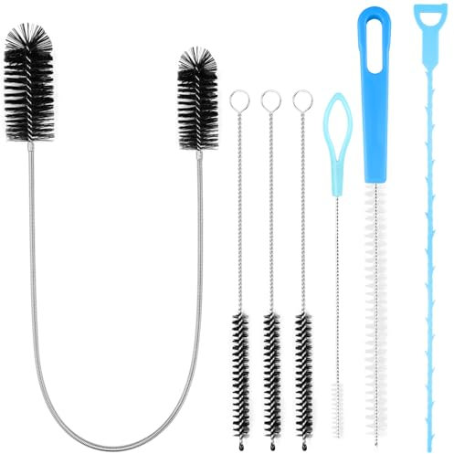 CONJURAIDE 7 Stück Abflussreiniger Spirale, Abflussbürste Rohrbürste Rohrreinigungsspirale Rohrreinigungsbürste Reinigungsbürsten Abflussspirale Drain Cleaner Schlauchbürste für Abfluss Pipe Cleaner