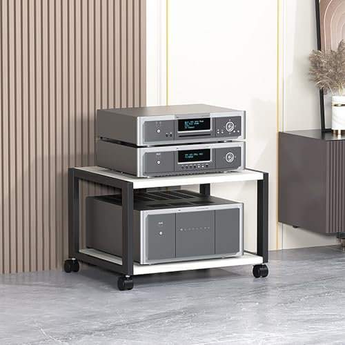 Video Shelving Rack Stand Tower Modern -Video Media Stand Movable Corner TV Stand with Shelves Floor-Standing Rack Living Gaming Recording Room Office Bedroom.