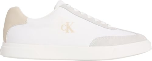 Calvin Klein Herren Cupsole Sneaker Low Prof Cupsole Cv Low Top, Mehrfarbig (Bright White/Oatmeal), 44