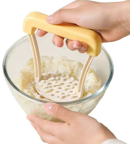 Yaztauho Mash Potatoes Masher,Hand Potato Masher - Heavy Duty Dishwasher-Safe Ergonomic Non Stick Anti-Slip Grip for Kitchen Vegetable Cooking Avocado
