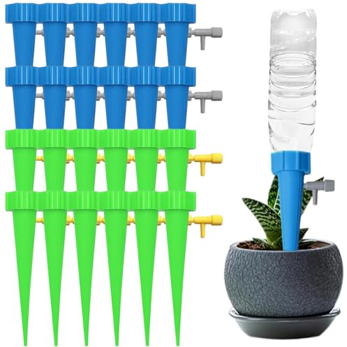 Automatic Watering Set, 24 PCS Bewässerungssystem für Garten, Balkon & Zimmerpflanzen, Plant Water Dispenser mit einstellbarer Wassermenge, Ideal für Watering Indoor Plants & Outdoor-Pflanzen