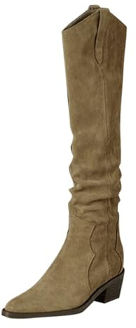 MJGkhiy Stivali Donna Con Tacco A Blocco Invernali Comodi Stivaletti A Punta Eleganti Caldo Stivale Camoscio Marroni Boots Cowboy Nero Pelle Stivaletto Al Ginocchio
