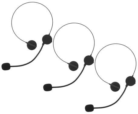 NOLITOY 3Pcs Microphone Headset Costume Props Lightweight Fake Mic for Cosplay Rock Star Party Accessories for Halloween Fancy Dress Birthdays and Themed Events