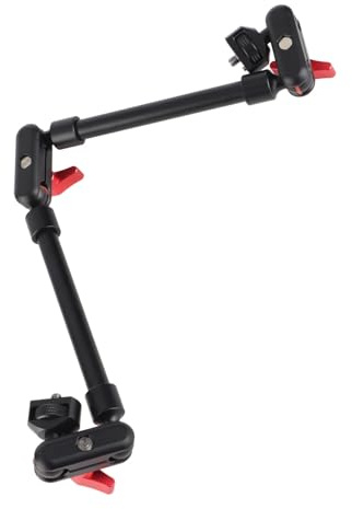 Yechiry 22 Inch Adjustable Articulating Arm, Double Ballhead Extension Rod, 1/4in Screw Arm with Phone Camera Mount, Ideal for Webcam Mic Video Rig