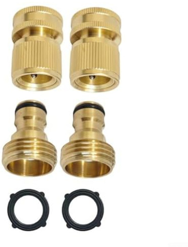 4 Stück 3/4 Messing Gartenschlauch Schnellverbindungen auslaufsicher für langlebige Anschlüsse für einfache Befestigung an Gartenschläuchen und Bewässerungsgeräten