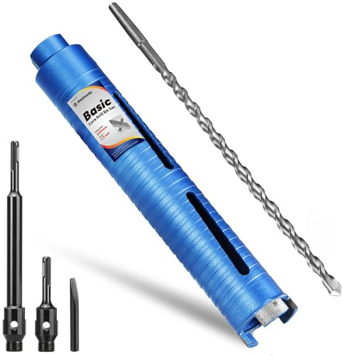 DaduoRi 44mm x 240mm Long Core Drill Bit Set with 240mm,110mm SDS Plus Adaptor & Centre Pilot Bit,Diamond Core Drill Set for Brick Block Masonry Stone,1/2 BSP Thread(For hole 40/42 mm)
