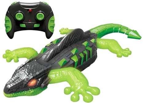Genérico RC Lizard Elektronischer Roboter für Reptilien, das Wände klettert, künstliches interaktives Handy mit beleuchteten Augen, wiederaufladbarer Akrobatikauto, USB wiederaufladbar, Halloween-