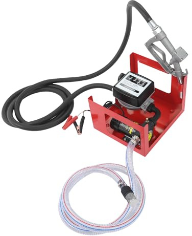 Fuel Transfer Pump with 0-11Gal(0-50L)/Min Flow Rate | 12V Electric Diesel Transfer Pump with Heavy-Duty Metal Housing Portable Fuel Pump for Diesel Transfer