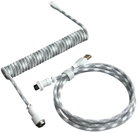 Générique Câble de Clavier de Jeu d ' Ordinateur, câble d ' Aviation enroulé pour claviers mécaniques, Technologie de Prise d ' Aviation Amovible TypeC USB-a