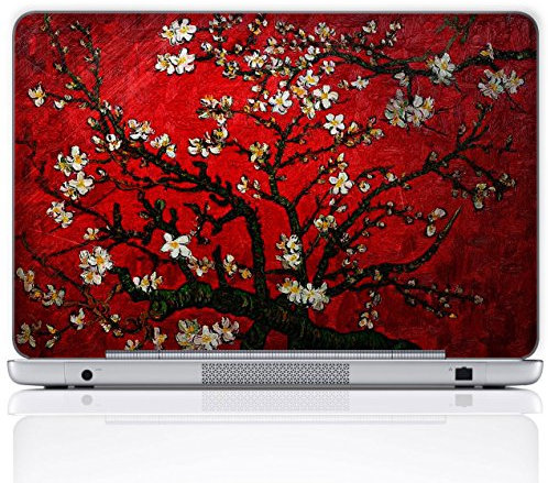 Meffort Inc 14 Inch Laptop Notebook Skin Sticker Cover Art Decal (Free wrist pad) - Van Gogh Cherry Blossom