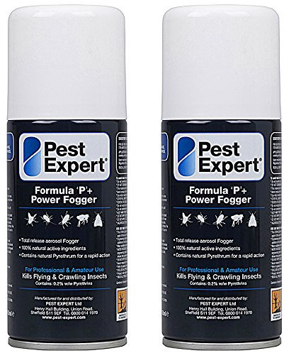 Pest Expert Carpet Moth Killer Fogger 2 x 150ml- Formula 'P+' Moth Fumigator (HSE approved and tested – professional strength product)