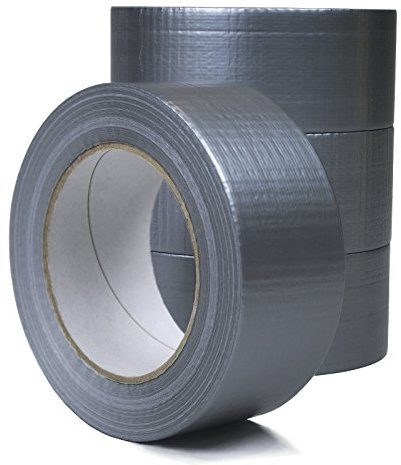 6 Rollen 48 mm x 50 m Gewebeband auch Panzertape genannt in Grau aus Synthetik Kleber