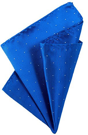 DonDon Herren Hanky 25 x 25 cm edles Einstecktuch für feierliche und besondere Anlässe blau mit silbernen Punkten