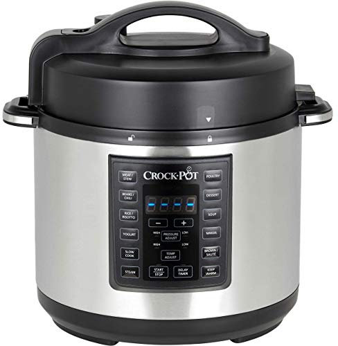 Crock-Pot Express Pressure Cooker CSC051, 12-in-1 Programmabile Multi-Cooker, Slow Cooker, Steamer and Saute, 5,6 litri, Stainless Steel