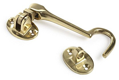 Dzina Cabin Hook Silent Pattern 50mm (2 Inch) Brass, Pack of 2