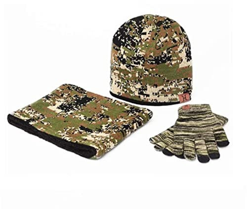 Amorar Damen Herren Wintermütze Mütze Schal Handschuh-Sets Camouflage Gestrickt Beanie Mütze Wollmütze Strickmütze Earflap Plüsch Hut