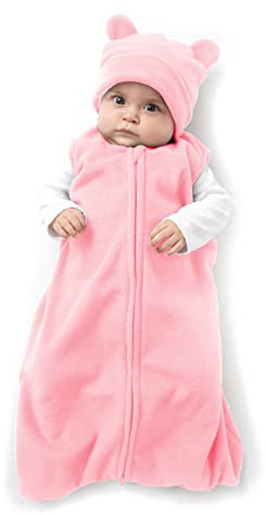 Cuddle Club Schlafsack Baby und Neugeborene - Tragbare Decke - Baby Schlafsack aus Fleece - BearWBPinkL