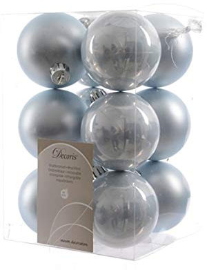 jb 12 Weihnachtskugeln Christbaumschmuck Baumschmuck Weihnachtsbaumkugeln 6 cm Hellblau