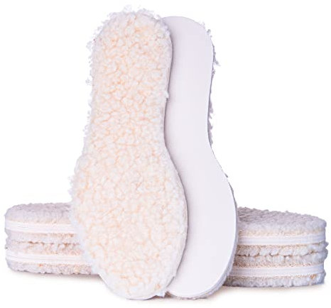 SULPO Einlegesohlen mit Schafwolle & Latex - Warme Isolierende Winter Schuheinlagen aus Wolle – Thermo Schuheinlagen mit natürlicher Schafswolle - Einlagen für Winterschuhe / 3 Paar, Gr. 35-46