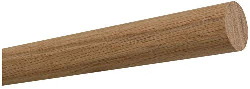 TIBU Eiche Holz unbehandelt Handlauf Geländer 30-500cm Wandhandlauf Wand Treppe ohne Halter, Länge 2700 mm 270 cm 2,7 m und Enden gekappt (sägerau)